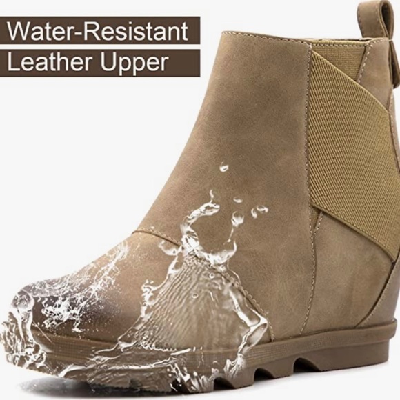 Athlefit Women's Wedge Boots Comfortable Ankle Wedge Booties. New. No box - Picture 4 of 6